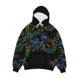 Embroidery Peacocks Men's All-Over-Print Hoodie