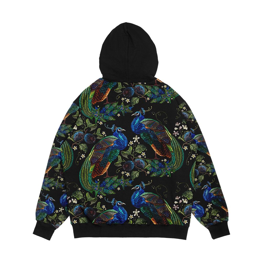 Embroidery Peacocks Men's All-Over-Print Hoodie - Image 2