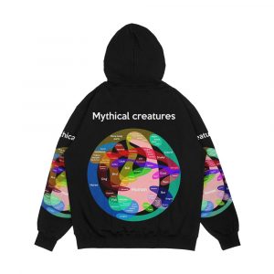 Alternative view of Epic Mythical Creatures Chart Men's All-Over-Print Hoodie