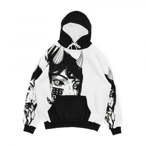 Evil Girl Japanese Cyberpunk Black And White Men's All-Over-Print Hoodie