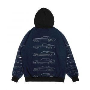 Alternative view of Evolution Of The Ford Mustang Men's All-Over-Print Hoodie