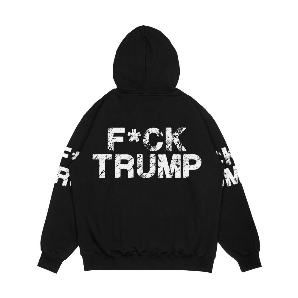 F Ck Trump Anti Donald Trump Men's All-Over-Print Hoodie - Image 2