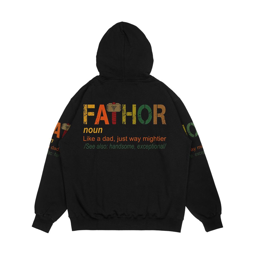 Fa Thor Like Dad Just Way Mightier Hero Men's All-Over-Print Hoodie - Image 2