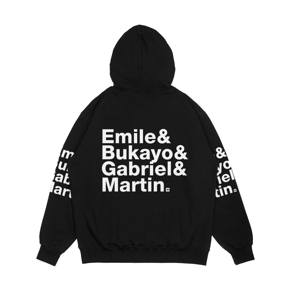 Fab Four White Type Men's All-Over-Print Hoodie - Image 2