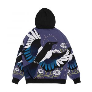 Alternative view of Familiar European Magpie Men's All-Over-Print Hoodie