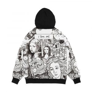 Alternative view of Famous Paintings Art History I Love Art Men's All-Over-Print Hoodie