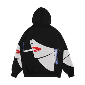 Alternative view of Fashion Illustration Vintage Cigarette Woman 80S Retro New Wave Men's All-Over-Print Hoodie