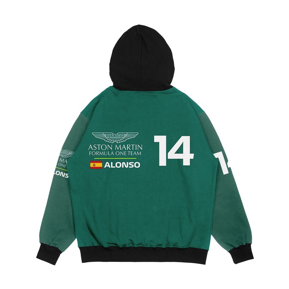 Fernando Alonso Aston Martin F1 2023 Men's All-Over-Print Hoodie - Image 2