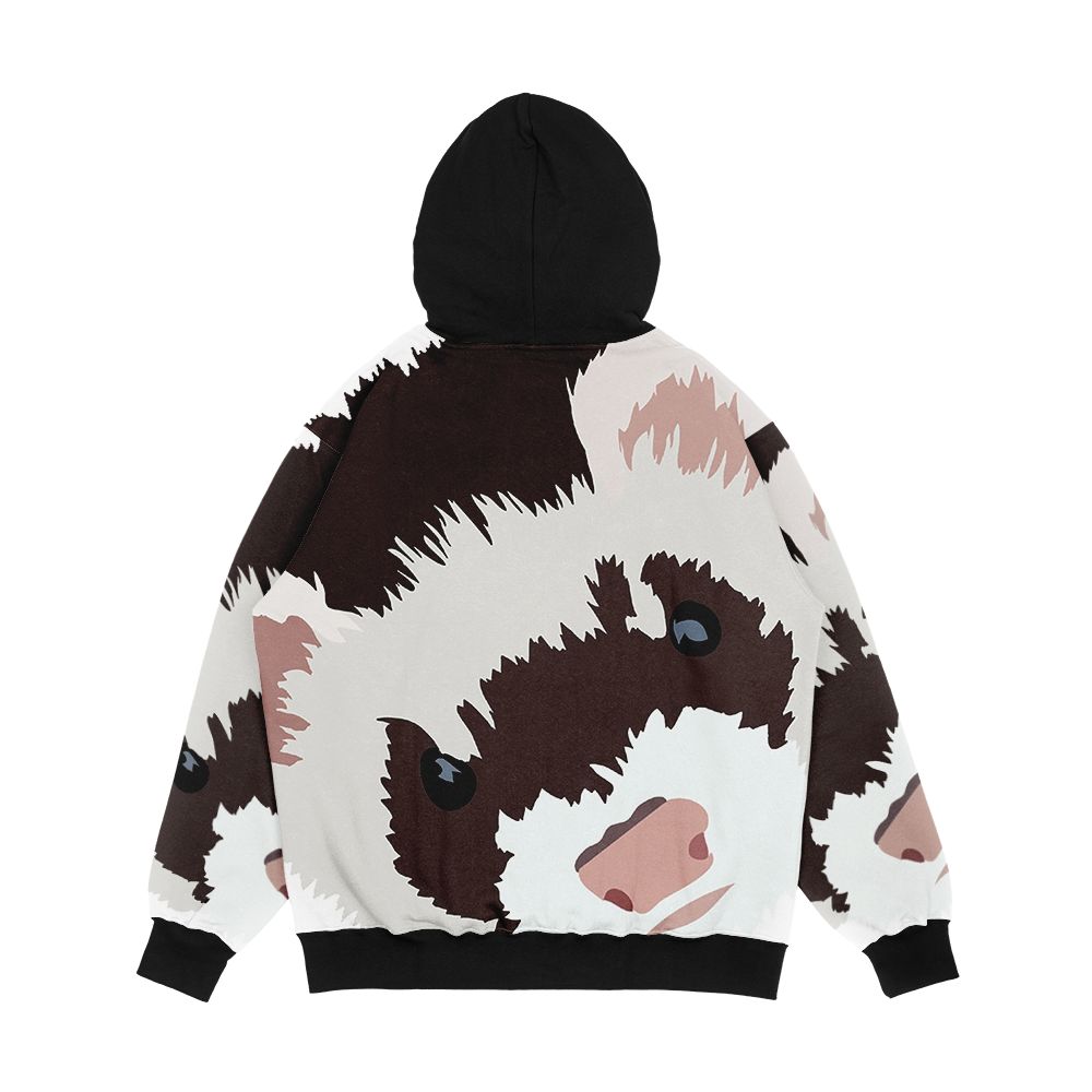Ferret Head Men's All-Over-Print Hoodie - Image 2