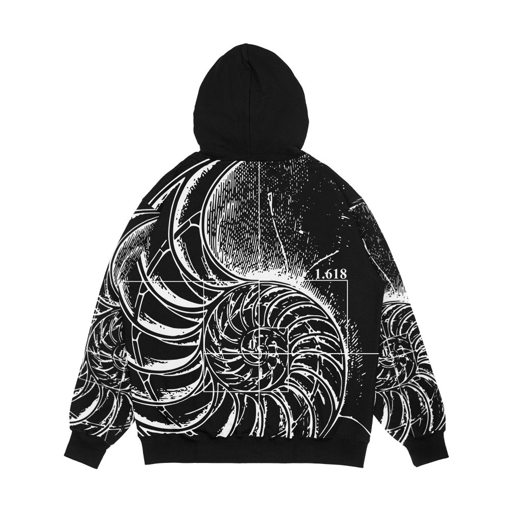 Fibonacci On A Nautilus Shell Men's All-Over-Print Hoodie - Image 2