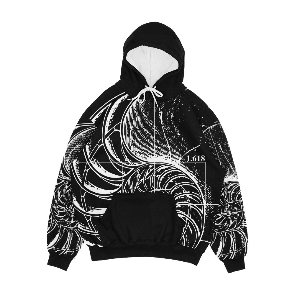 Fibonacci On A Nautilus Shell Men's All-Over-Print Hoodie