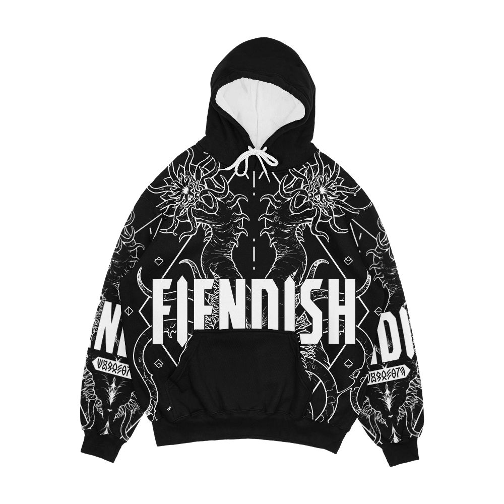 Fiendish Urgastij White Men's All-Over-Print Hoodie