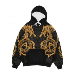 Fighting Fenrir Gold Men's All-Over-Print Hoodie