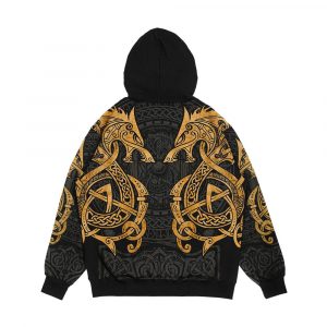 Alternative view of Fighting Fenrir Gold Men's All-Over-Print Hoodie