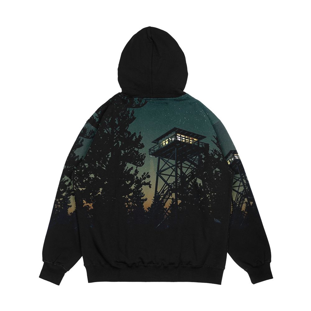 Firewatch Nighttime Art Design 4K Men's All-Over-Print Hoodie - Image 2
