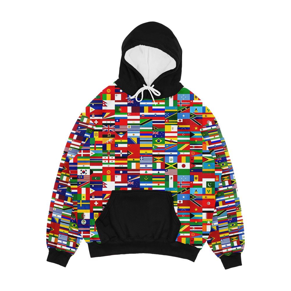 Flag Me World Flags Men's All-Over-Print Hoodie