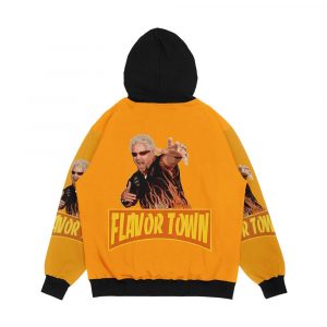 Alternative view of Flavor Town Usa Guy Flerl Men's All-Over-Print Hoodie