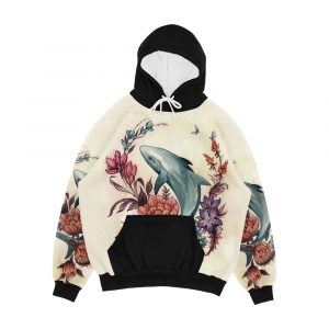 Floral Shark Men's All-Over-Print Hoodie