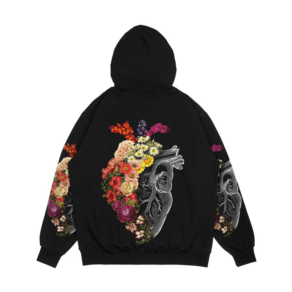 Flower Heart Spring Men's All-Over-Print Hoodie - Image 2