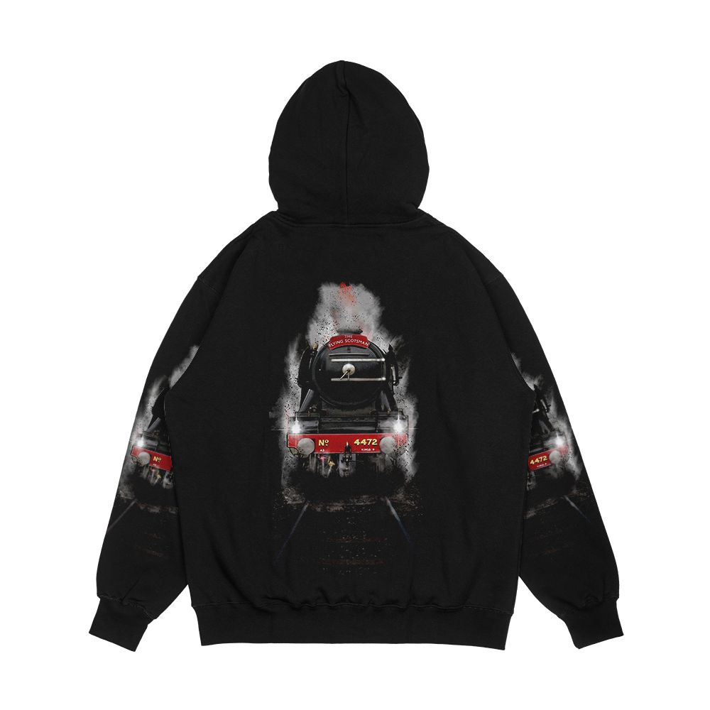 Flying Scotsman Through The Night By Motormaniac Men's All-Over-Print Hoodie - Image 2