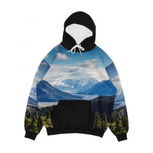 Forest Mountains River National Park Nature Photography Wall Art Men's All-Over-Print Hoodie
