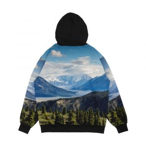 Alternative view of Forest Mountains River National Park Nature Photography Wall Art Men's All-Over-Print Hoodie