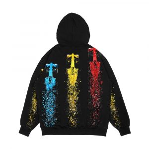 Alternative view of Formula 1 Cars Racing And Disintegrating Men's All-Over-Print Hoodie