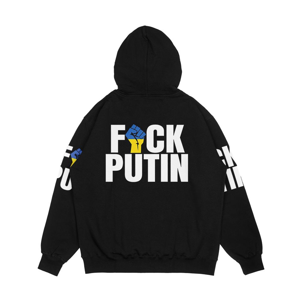 Fuck Putin Ukraine Flag Fist Shirt Ukraine Strong Men's All-Over-Print Hoodie - Image 2