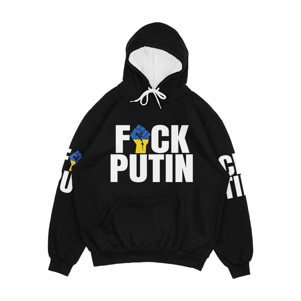 Fuck Putin Ukraine Flag Fist Shirt Ukraine Strong Men's All-Over-Print Hoodie
