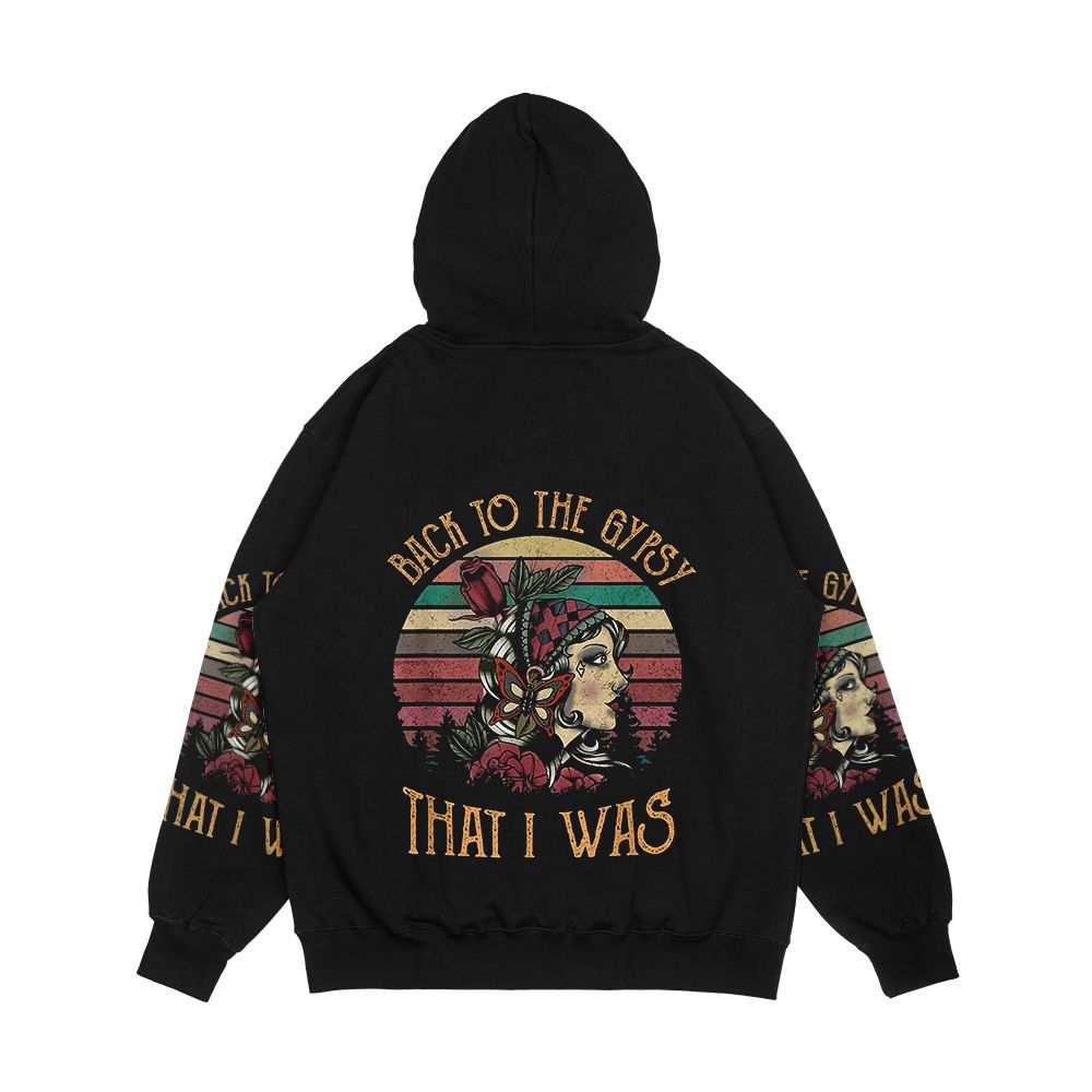 Funny Back To The Gypsy That I Was Hippie Classic Men's All-Over-Print Hoodie - Image 2