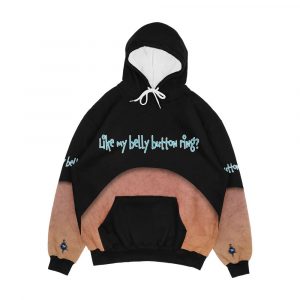 Funny Dad Fake Fat Beer Belly Button Ring Body Piercing Men's All-Over-Print Hoodie