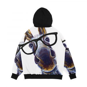 Alternative view of Funny Donkey Art Smart Donkey With Glasses Men's All-Over-Print Hoodie