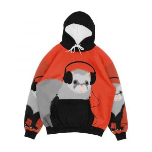 Funny Musical Ferret Men's All-Over-Print Hoodie
