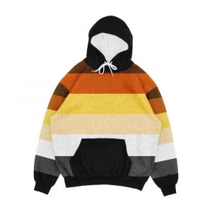 Gay Bear Pride Flag Colored Background Men's All-Over-Print Hoodie