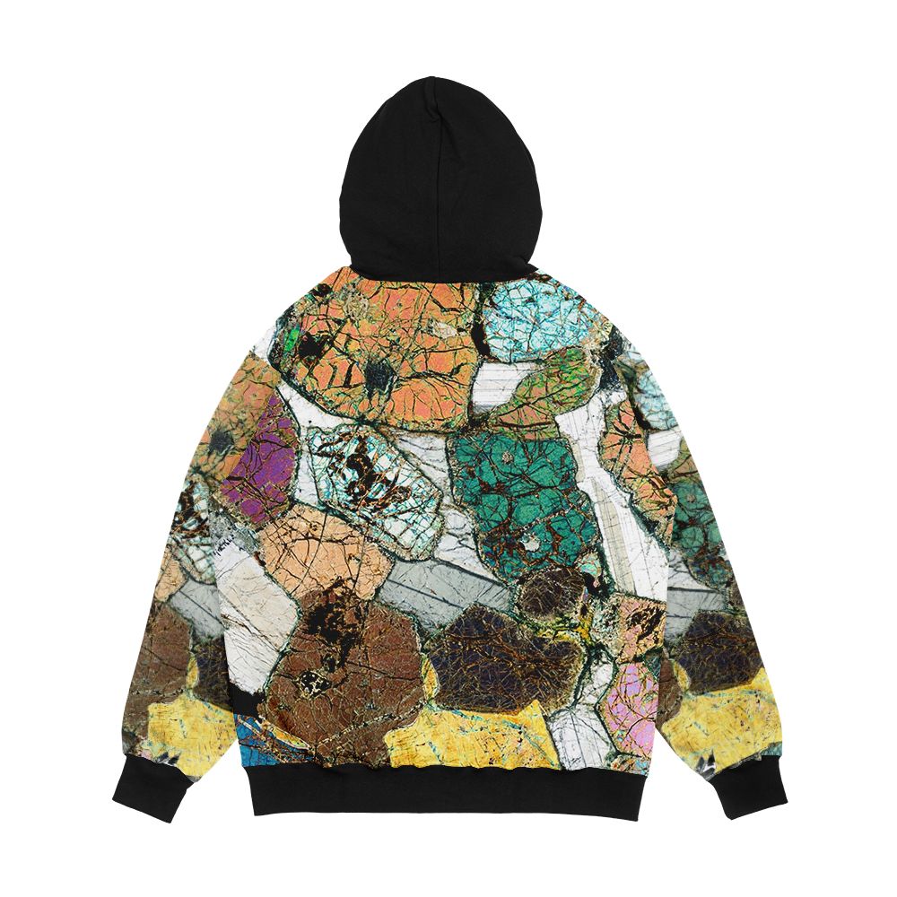 Geology Gift Peridotite From Ardnamurchan Scotland Rock Thin Section Microscope Photo Men's All-Over-Print Hoodie - Image 2