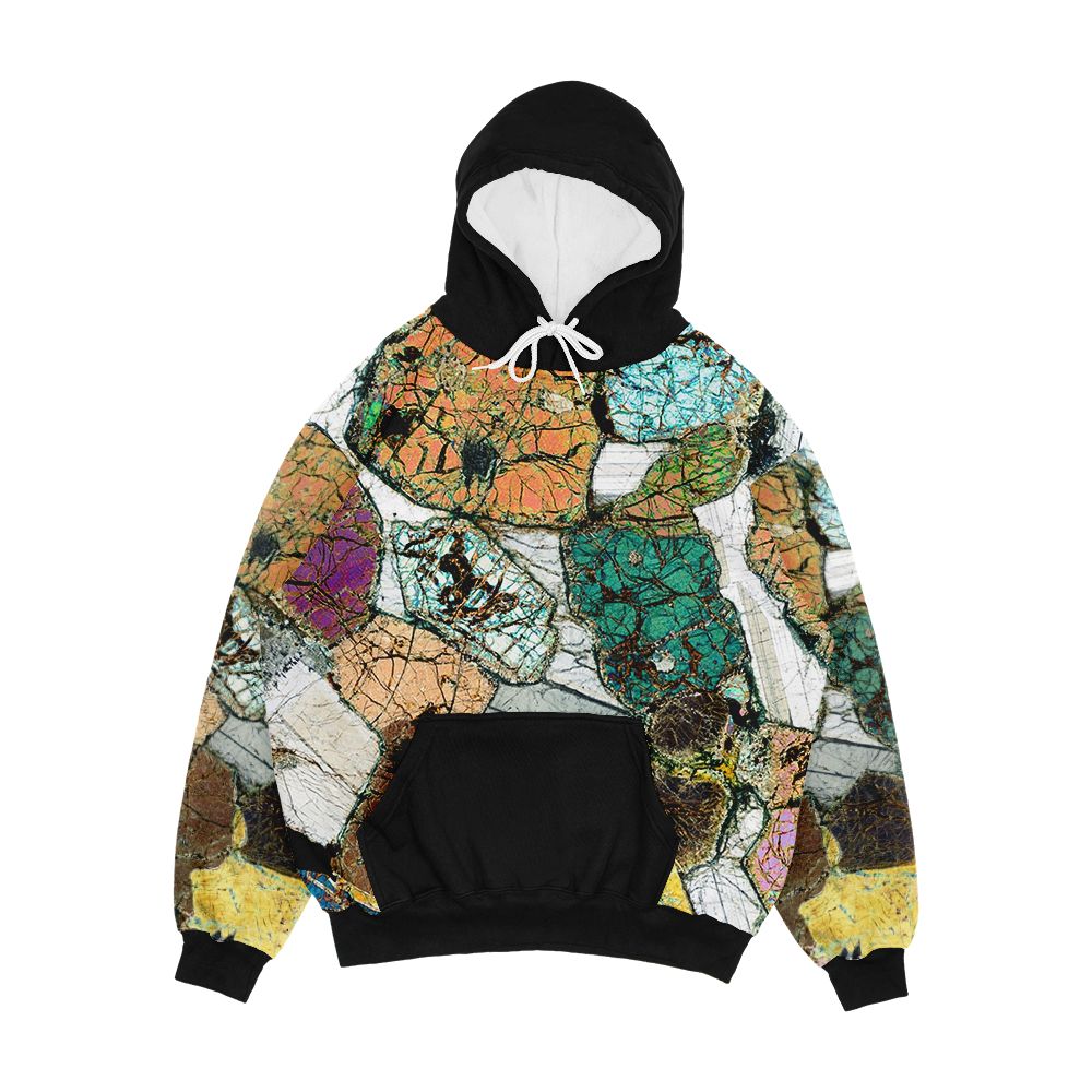 Geology Gift Peridotite From Ardnamurchan Scotland Rock Thin Section Microscope Photo Men's All-Over-Print Hoodie