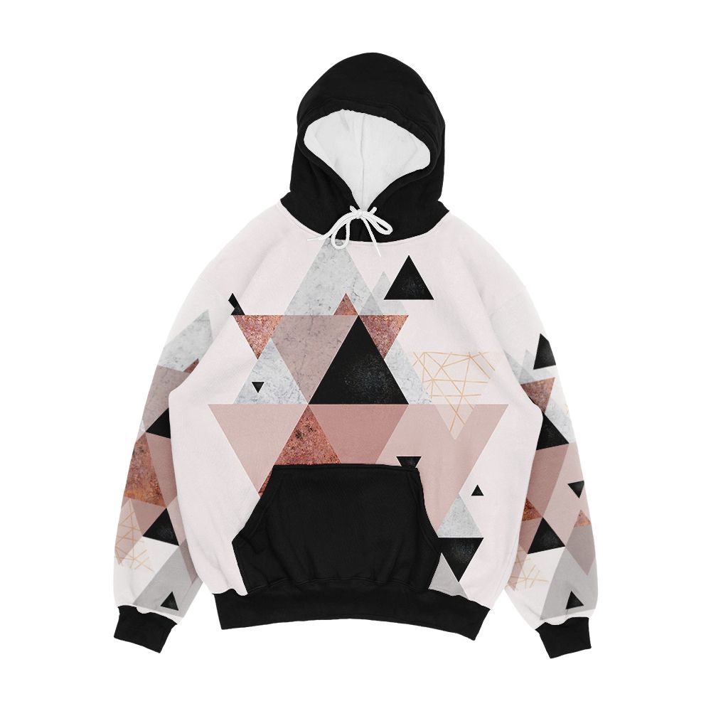 Geometric Compilation In Rose Gold And Blush Pink Men's All-Over-Print Hoodie