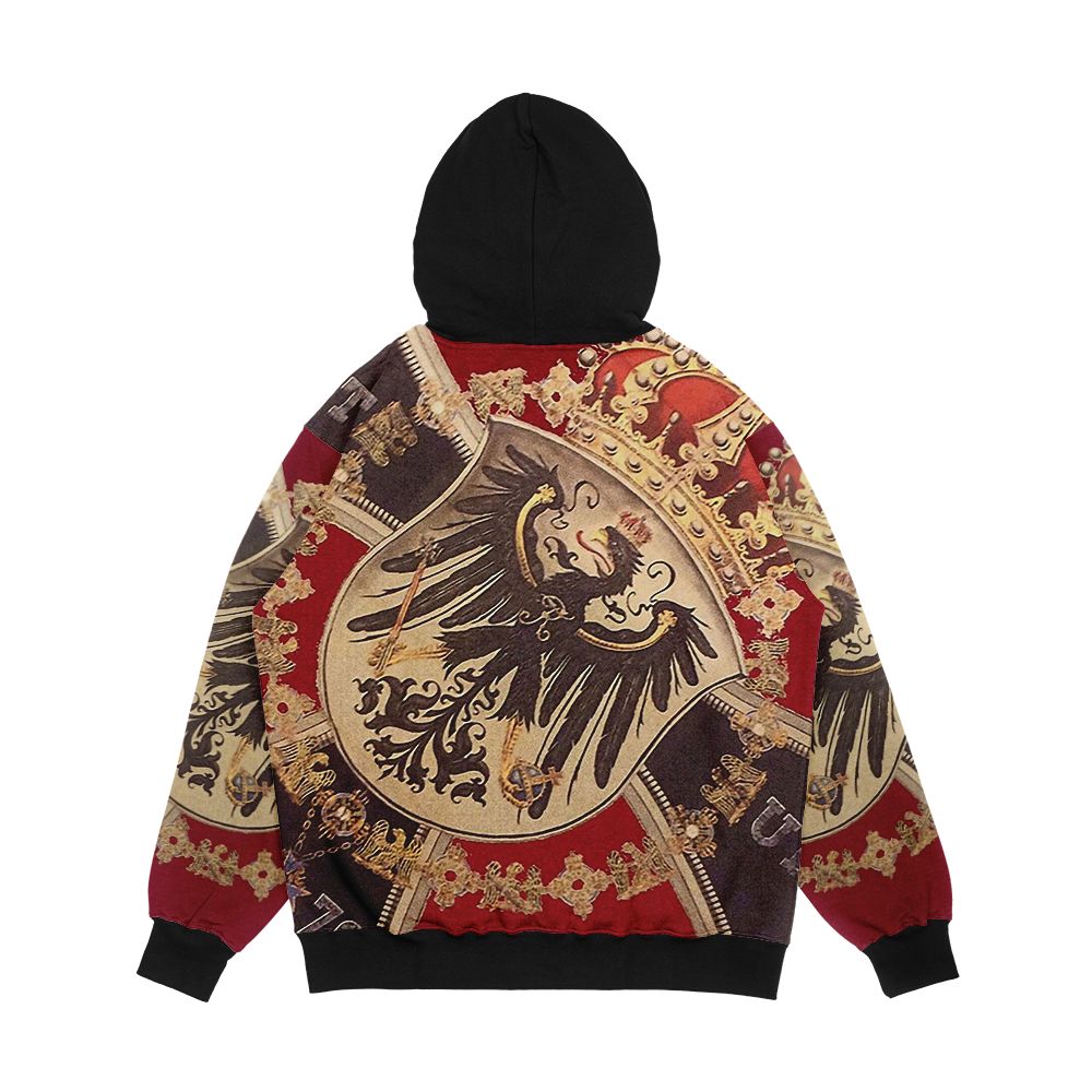 German Eagle And Iron Cross Of Prussia Men's All-Over-Print Hoodie - Image 2