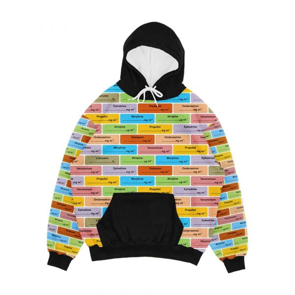 Gift For Anaesthetist Anesthetist Anesthesiologist Drug Label Pattern Men's All-Over-Print Hoodie