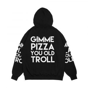 Alternative view of Give Me Pizza You Old Troll Men's All-Over-Print Hoodie