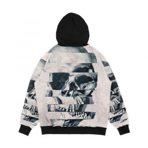 Alternative view of Glitch Skull Mono Men's All-Over-Print Hoodie