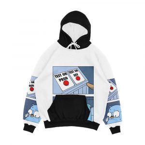 Golang Gopher Two Buttons Men's All-Over-Print Hoodie