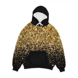 Gold Glitter Men's All-Over-Print Hoodie