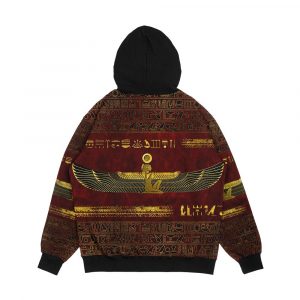 Alternative view of Golden Egyptian God Ornament On Red Leather Men's All-Over-Print Hoodie