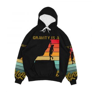 Gravity Is A Myth Rock Climbing Retro Sunset Design Men's All-Over-Print Hoodie