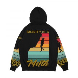 Alternative view of Gravity Is A Myth Rock Climbing Retro Sunset Design Men's All-Over-Print Hoodie