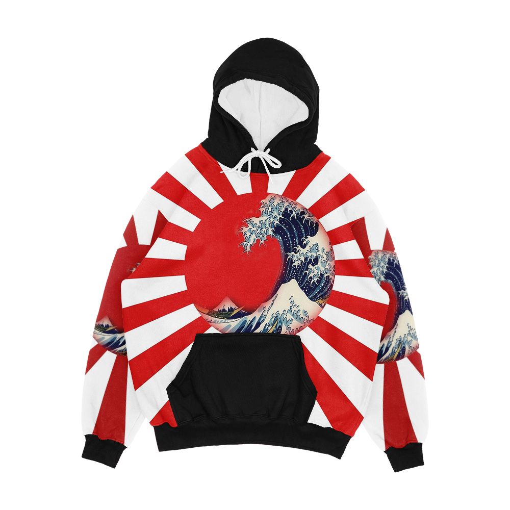 Great Waves Of Rising Sun Men's All-Over-Print Hoodie