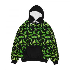 Green Halloween Bats Men's All-Over-Print Hoodie