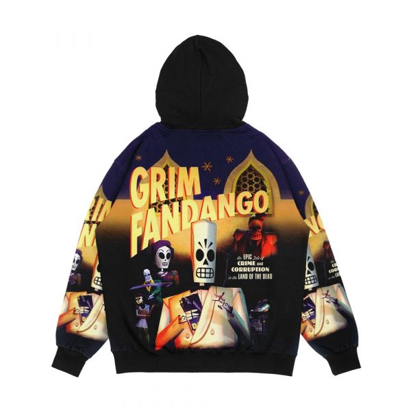 Grim Fandango High Contrast Men's All-Over-Print Hoodie - Image 2