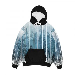 Grunge Dripping Turquoise Misty Forest Men's All-Over-Print Hoodie